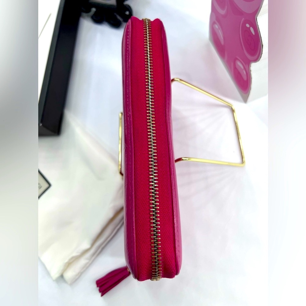 Gucci Pink Leather Soho Interlocking GG Logo Zip Around Wallet w/COA - Picture 6 of 17